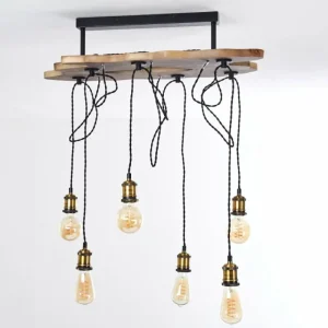hofstein Plafonnier Rimforsa Brun, Laiton, Rouille, 6 lumières* Lampes Modernes
