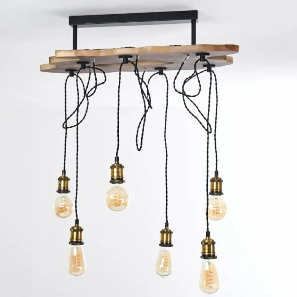 hofstein Plafonnier Rimforsa Brun, Laiton, Rouille, 6 lumières* Lampes Modernes