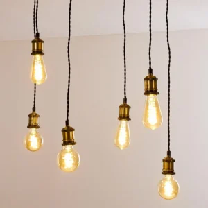 hofstein Plafonnier Rimforsa Brun, Laiton, Rouille, 6 lumières* Lampes Modernes
