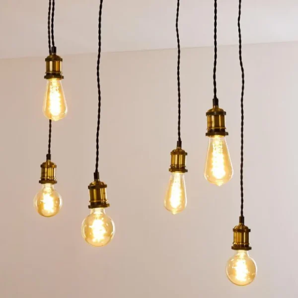 hofstein Plafonnier Rimforsa Brun, Laiton, Rouille, 6 lumières* Lampes Modernes