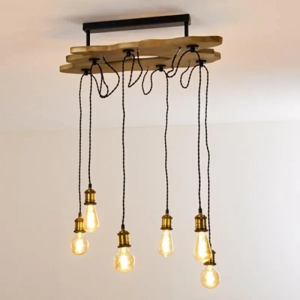 hofstein Plafonnier Rimforsa Brun, Laiton, Rouille, 6 lumières* Lampes Modernes