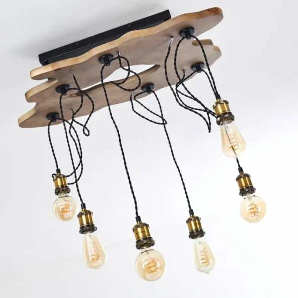 hofstein Plafonnier Rimforsa Brun, Laiton, Rouille, 6 lumières* Lampes Modernes
