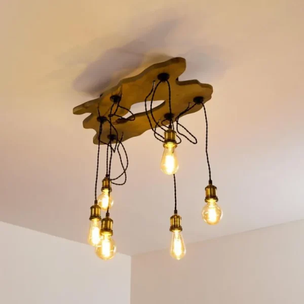 hofstein Plafonnier Rimforsa Brun, Laiton, Rouille, 6 lumières* Lampes Modernes