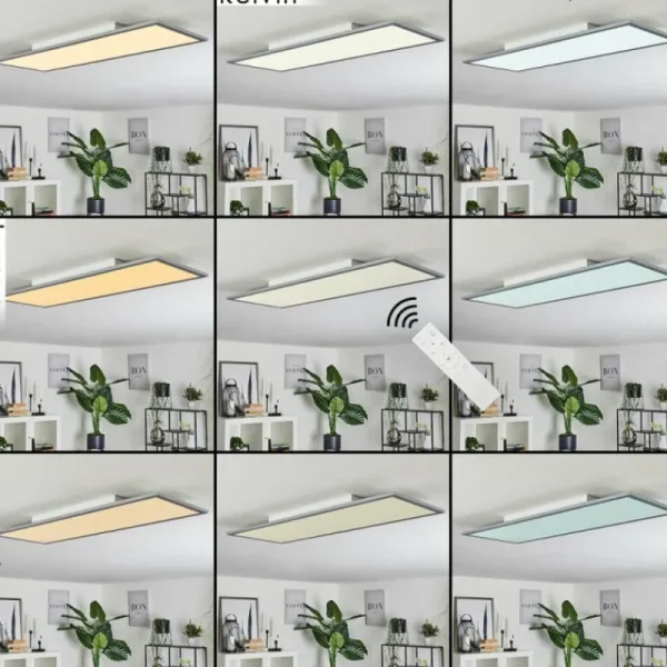 hofstein Plafonnier Ringuelet LED Blanc, 1 lumière, Télécommandes* Lampes Modernes
