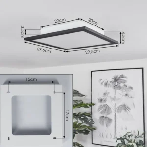 hofstein Plafonnier Ringuelet LED Noir, Blanc, 1 lumière, Télécommandes* Lampes Modernes