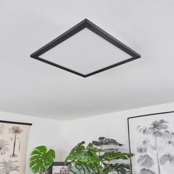 hofstein Plafonnier Ringuelet LED Noir, Blanc, 1 lumière, Télécommandes* Lampes Modernes