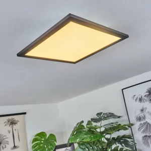 hofstein Plafonnier Ringuelet LED Noir, Blanc, 1 lumière, Télécommandes* Lampes Modernes