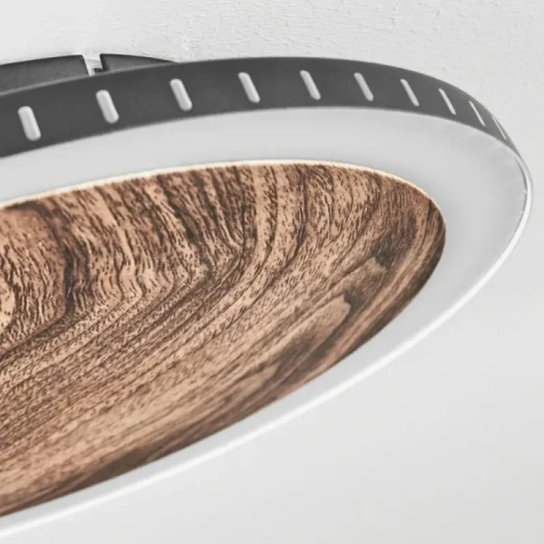 hofstein Plafonnier Rocha LED Brun, Couleur bois, Noir, 1 lumière* Lampes Modernes