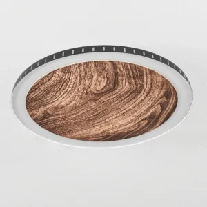 hofstein Plafonnier Rocha LED Brun, Couleur bois, Noir, 1 lumière* Lampes Modernes