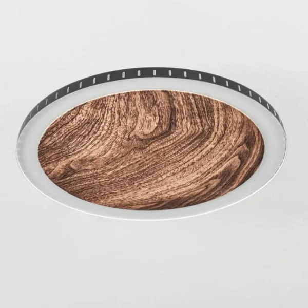 hofstein Plafonnier Rocha LED Brun, Couleur bois, Noir, 1 lumière* Lampes Modernes