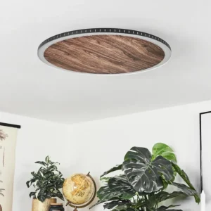 hofstein Plafonnier Rocha LED Brun, Couleur bois, Noir, 1 lumière* Lampes Modernes