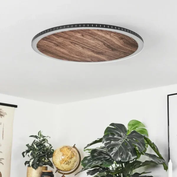hofstein Plafonnier Rocha LED Brun, Couleur bois, Noir, 1 lumière* Lampes Modernes