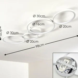 hofstein Plafonnier Rodekro LED Blanc, 1 lumière* Lampes Modernes