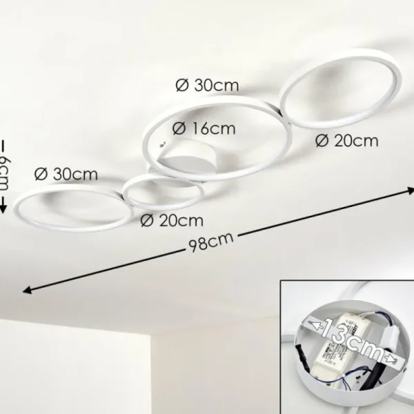 hofstein Plafonnier Rodekro LED Blanc, 1 lumière* Lampes Modernes