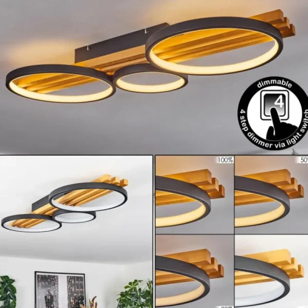 hofstein Plafonnier Rodekro LED Écru, Noir, 1 lumière* Lampes Modernes