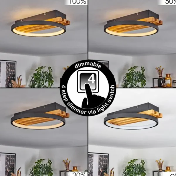hofstein Plafonnier Rodekro LED Écru, Noir, 1 lumière* Lampes Modernes