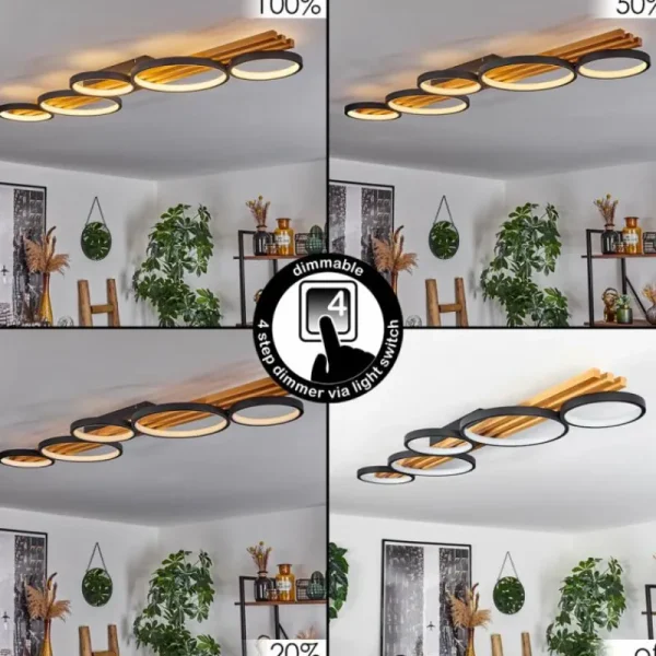 hofstein Plafonnier Rodekro LED Écru, Noir, 1 lumière* Lampes Modernes
