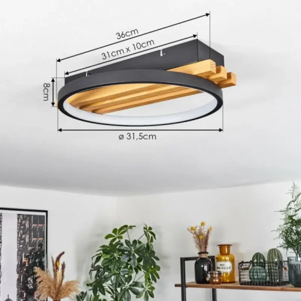 hofstein Plafonnier Rodekro LED Écru, Noir, 1 lumière* Lampes Modernes