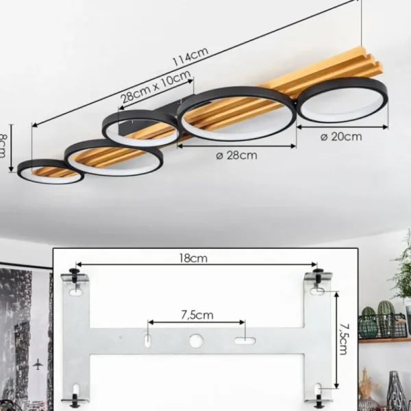 hofstein Plafonnier Rodekro LED Écru, Noir, 1 lumière* Lampes Modernes