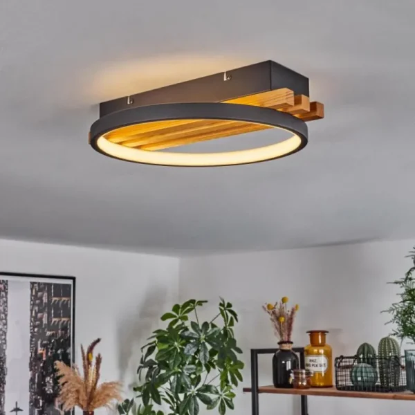 hofstein Plafonnier Rodekro LED Écru, Noir, 1 lumière* Lampes Modernes