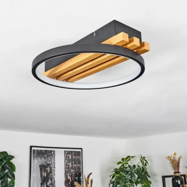 hofstein Plafonnier Rodekro LED Écru, Noir, 1 lumière* Lampes Modernes