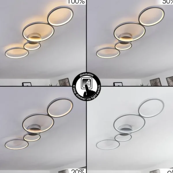 hofstein Plafonnier Rodekro LED Nickel mat, 4 lumières* Lampes Modernes