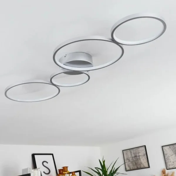 hofstein Plafonnier Rodekro LED Nickel mat, 4 lumières* Lampes Modernes