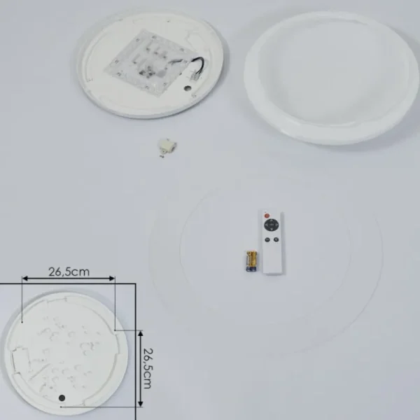 hofstein Plafonnier Rosenga LED Blanc, 1 lumière, Télécommandes* Lampes En Verre