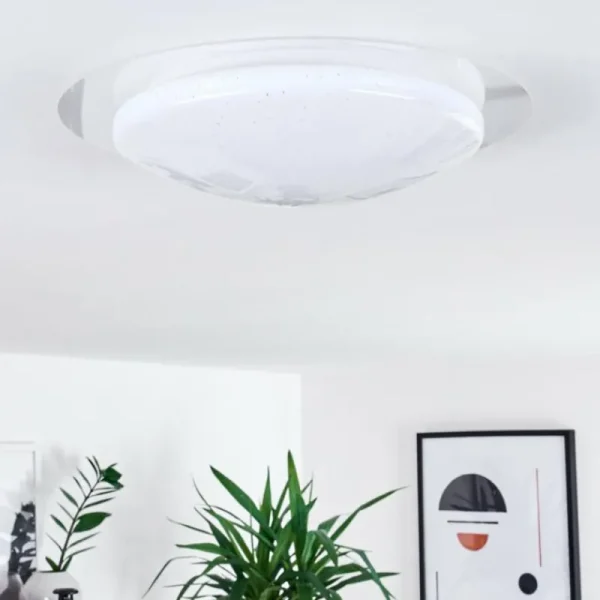 hofstein Plafonnier Rosenga LED Blanc, 1 lumière, Télécommandes* Lampes Modernes