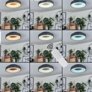 hofstein Plafonnier Sachseln LED Noir, 1 lumière* Lampes Modernes