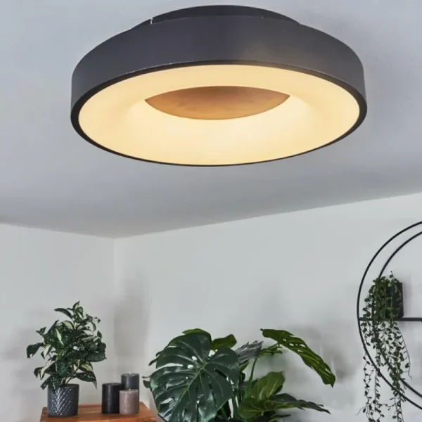 hofstein Plafonnier Sachseln LED Noir, 1 lumière* Lampes Modernes