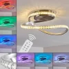 hofstein Plafonnier Saginaw LED Nickel mat, 1 lumière, Télécommandes, Changeur de couleurs* Lampes Modernes