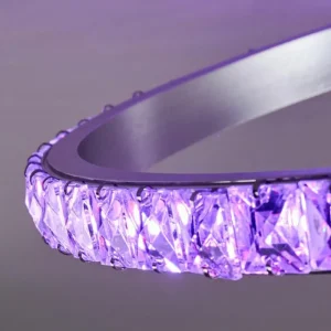 hofstein Plafonnier Saginaw LED Nickel mat, 1 lumière, Télécommandes, Changeur de couleurs* Lampes Modernes