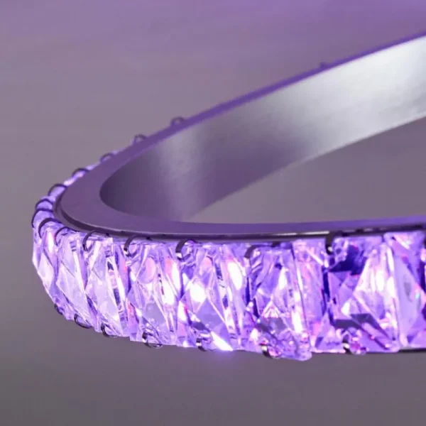 hofstein Plafonnier Saginaw LED Nickel mat, 1 lumière, Télécommandes, Changeur de couleurs* Lampes Modernes