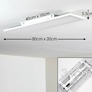 hofstein Plafonnier Salmi LED Blanc, 1 lumière, Télécommandes* Lampes Modernes