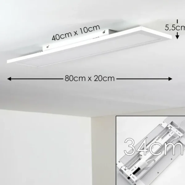 hofstein Plafonnier Salmi LED Blanc, 1 lumière, Télécommandes* Lampes Modernes