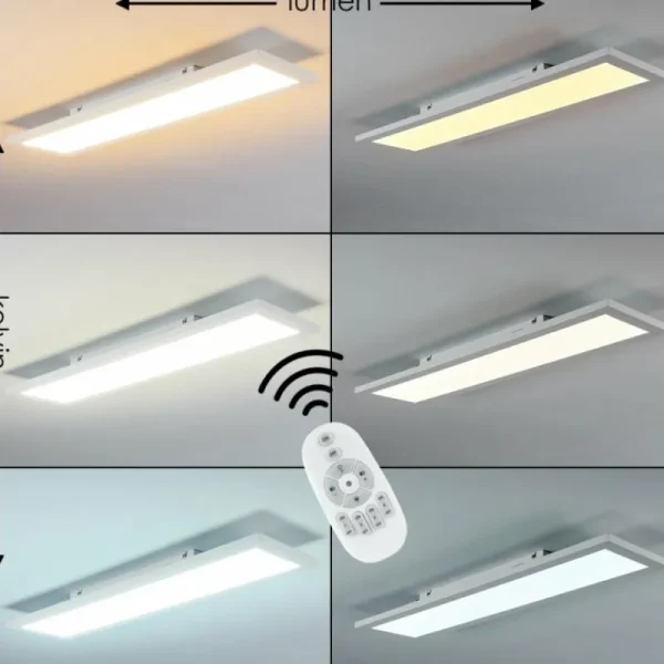 hofstein Plafonnier Salmi LED Blanc, 1 lumière, Télécommandes* Lampes Modernes