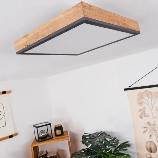 hofstein Plafonnier Salmi LED Couleur bois, Noir, Blanc, 1 lumière* Lampes Modernes