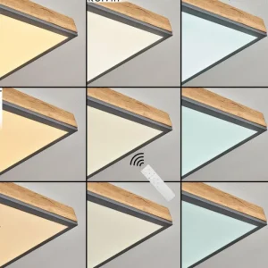 hofstein Plafonnier Salmi LED Couleur bois, Noir, Blanc, 1 lumière, Télécommandes* Lampes Modernes