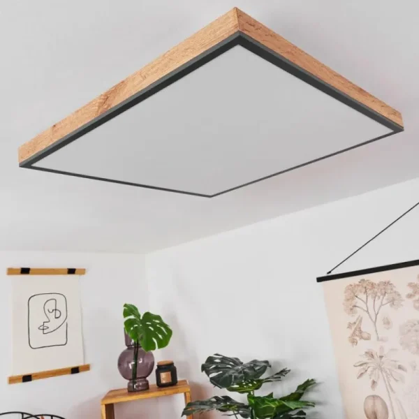 hofstein Plafonnier Salmi LED Couleur bois, Noir, Blanc, 1 lumière* Lampes Modernes