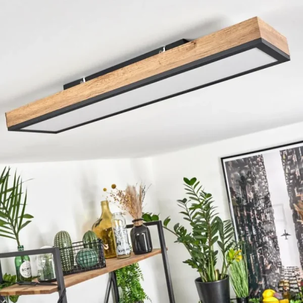 hofstein Plafonnier Salmi LED Couleur bois, Noir, Blanc, 1 lumière* Lampes Modernes