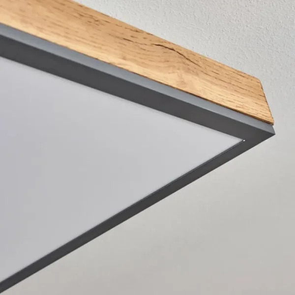 hofstein Plafonnier Salmi LED Couleur bois, Noir, Blanc, 1 lumière, Télécommandes* Lampes Modernes