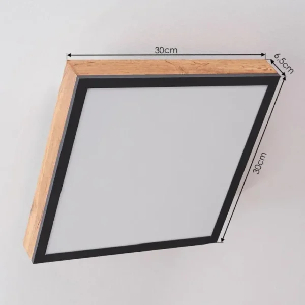 hofstein Plafonnier Salmi LED Couleur bois, Noir, Blanc, 1 lumière* Lampes Modernes