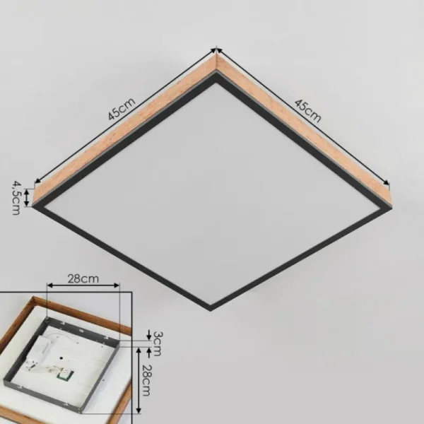 hofstein Plafonnier Salmi LED Couleur bois, Noir, Blanc, 1 lumière* Lampes Modernes