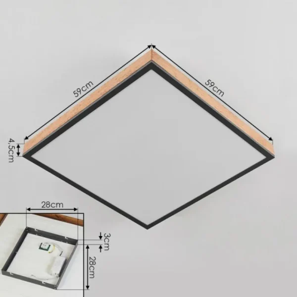 hofstein Plafonnier Salmi LED Couleur bois, Noir, Blanc, 1 lumière* Lampes Modernes