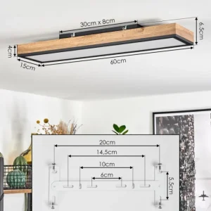 hofstein Plafonnier Salmi LED Couleur bois, Noir, Blanc, 1 lumière* Lampes Modernes