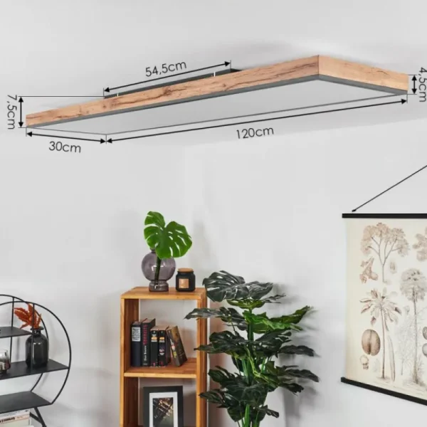 hofstein Plafonnier Salmi LED Couleur bois, Noir, Blanc, 1 lumière, Télécommandes* Lampes Modernes