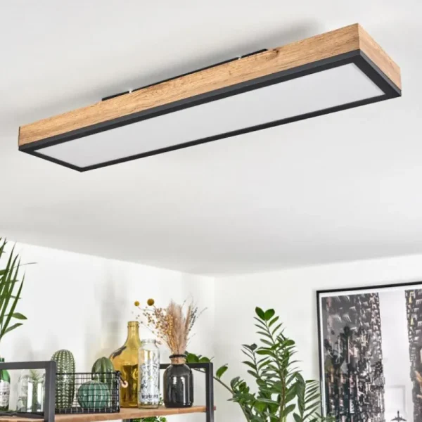 hofstein Plafonnier Salmi LED Couleur bois, Noir, Blanc, 1 lumière* Lampes Modernes