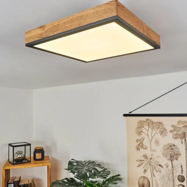 hofstein Plafonnier Salmi LED Couleur bois, Noir, Blanc, 1 lumière* Lampes Modernes