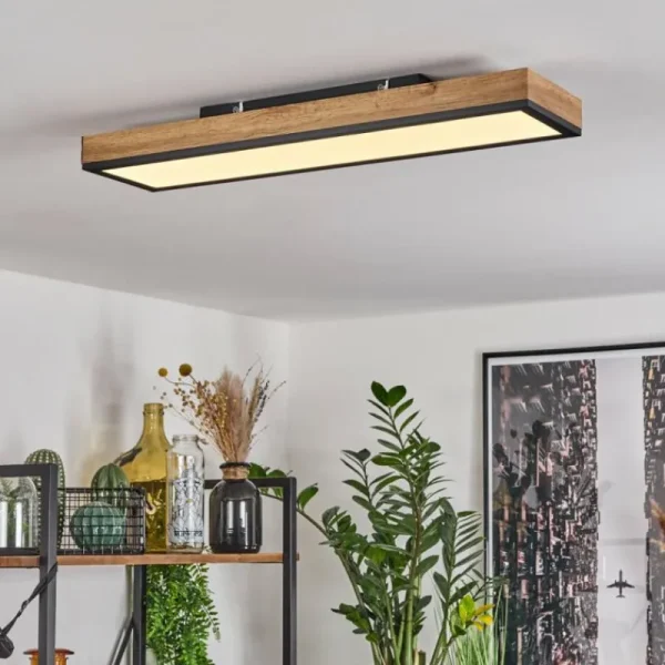 hofstein Plafonnier Salmi LED Couleur bois, Noir, Blanc, 1 lumière* Lampes Modernes